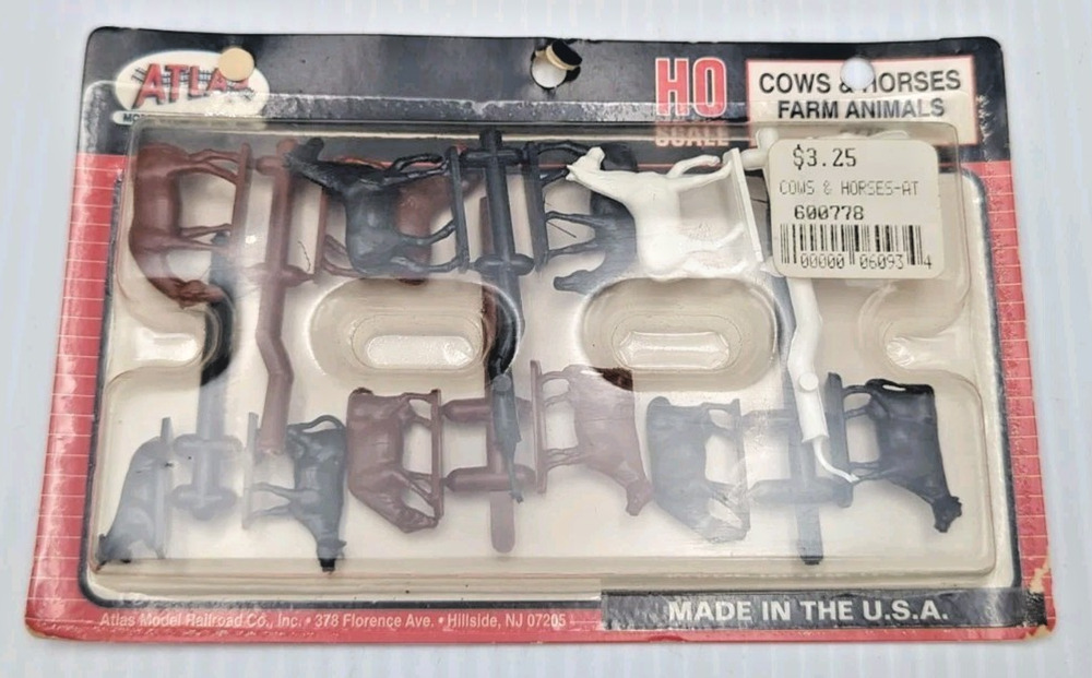 Atlas HO Scale #778 Cows Horses Farm Animals Railroad